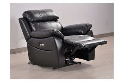 Dandrea Genuine Leather Black  Electric Power Recliner Armchair