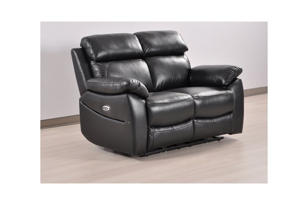 Dandrea Genuine Leather Black  Electric Power Recliner 2 Seater