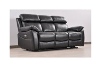 Dandrea Genuine Leather Black Electric Power Recliner 3 Seater - Furniture Instore