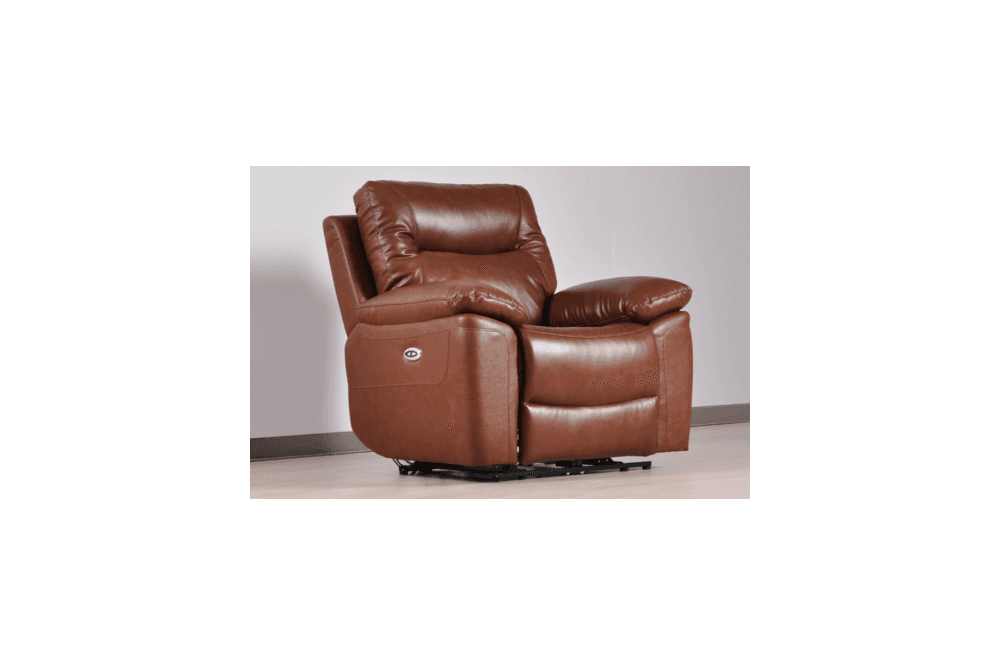 Amarien Genuine Leather Tan Electric Power Recliner Armchair