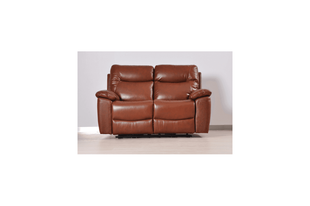 Amarien Genuine Leather Tan Electric Power Recliner 2 Seater