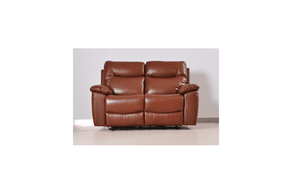 Amarien Genuine Leather Tan Electric Power Recliner 2 Seater