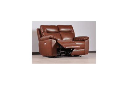 Amarien Genuine Leather Tan Electric Power Recliner 2 Seater