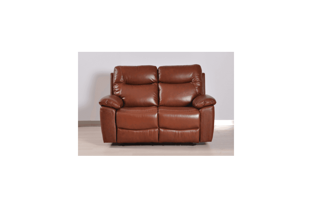 Amarien Genuine Leather Tan Electric Power Recliner 2 Seater