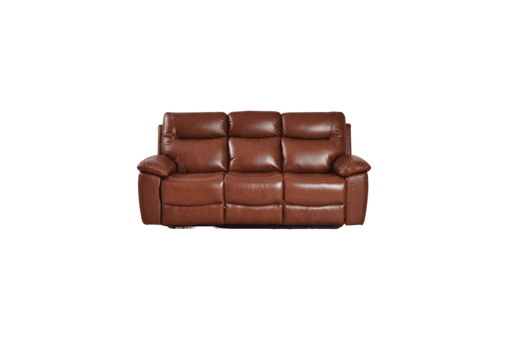 Amarien Genuine Leather Tan Electric Power Recliner 3 Seater