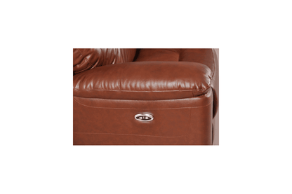 Amarien Genuine Leather Tan Electric Power Recliner 3 Seater