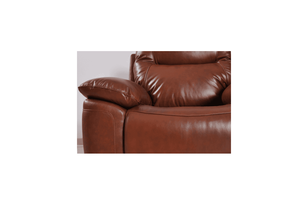 Amarien Genuine Leather Tan Electric Power Recliner 3 Seater