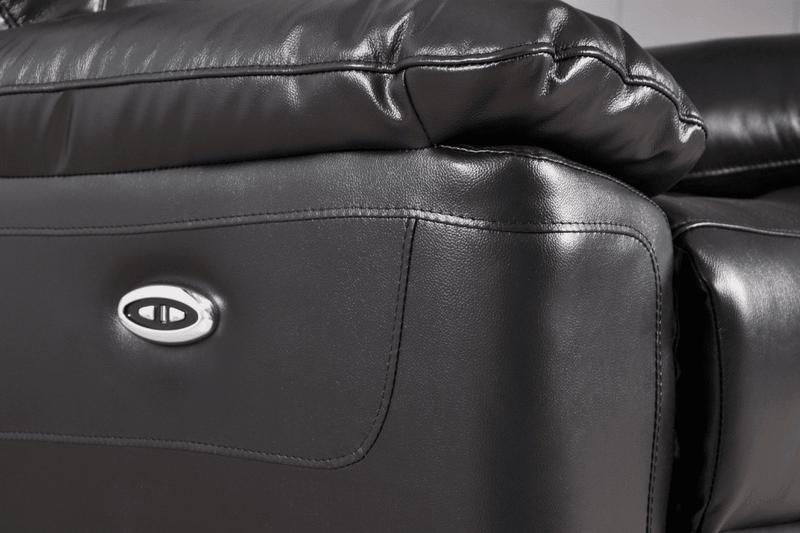 Amarien Genuine Leather Black Electric Power Recliner Armchair - Furniture Instore