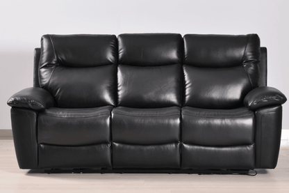 Amarien Genuine Leather Black Electric Power Recliner 3 Seater