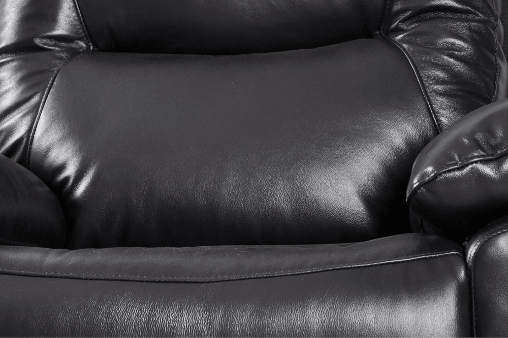 Amarien Genuine Leather Black Electric Power Recliner 3 Seater