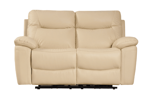 Amarien Genuine Leather Cream Electric Power Recliner 2 Seater