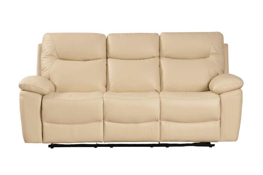 Amarien Genuine Leather Cream Electric Power Recliner 3 Seater - Furniture Instore