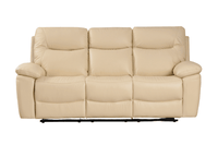 Amarien Genuine Leather Cream Electric Power Recliner 3 Seater