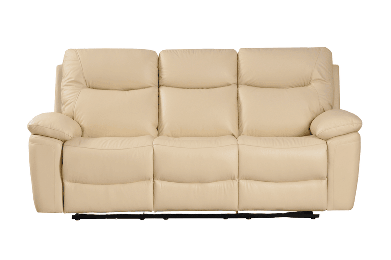 Amarien Genuine Leather Cream Electric Power Recliner 3 Seater - Furniture Instore