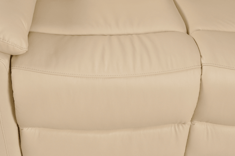 Amarien Genuine Leather Cream Electric Power Recliner 3 Seater - Furniture Instore