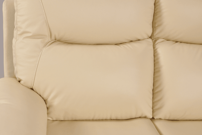 Amarien Genuine Leather Cream Electric Power Recliner 3 Seater - Furniture Instore