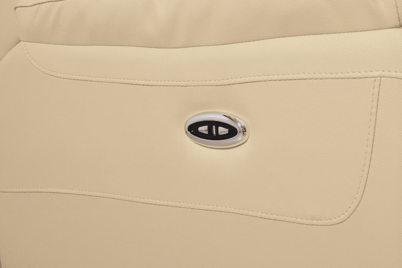 Amarien Genuine Leather Cream Electric Power Recliner 3 Seater - Furniture Instore