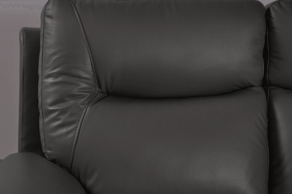 Amarien Genuine Leather Grey Electric Power Recliner 3 Seater