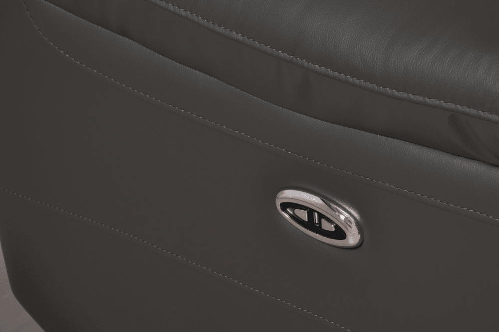 Amarien Genuine Leather Grey Electric Power Recliner 3 Seater