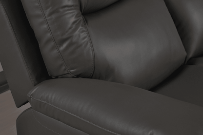 Amarien Genuine Leather Grey Electric Power Recliner 3 Seater