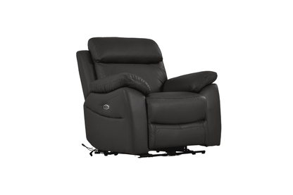 Dandrea Genuine Leather Grey Electric Power Recliner Armchair - Furniture Instore