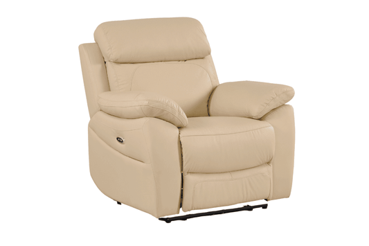 Dandrea Genuine Leather Cream Electric Power Recliner Armchair