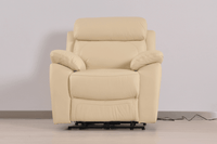 Dandrea Genuine Leather Cream Electric Power Recliner Armchair - Furniture Instore