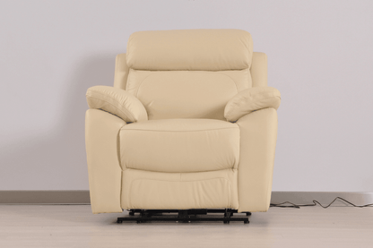 Dandrea Genuine Leather Cream Electric Power Recliner Armchair