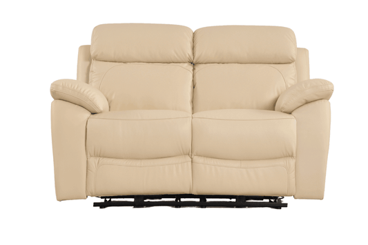 Dandrea Genuine Leather Cream Electric Power Recliner 2 Seater Sofa