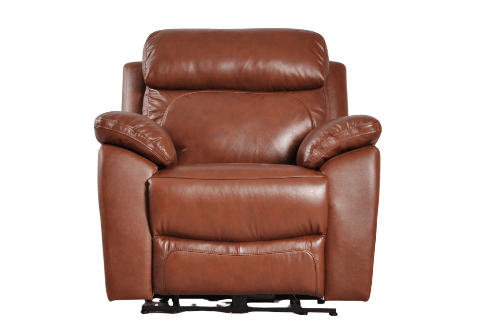 Dandrea Genuine Leather Tan Electric Power Recliner Armchair