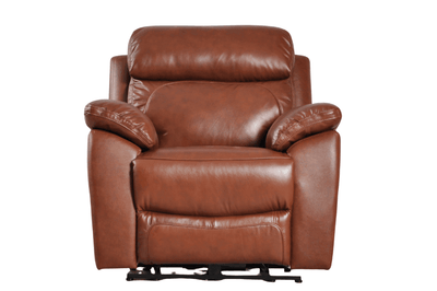 Dandrea Genuine Leather Tan Electric Power Recliner Armchair
