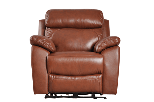 Dandrea Genuine Leather Tan Electric Power Recliner Armchair