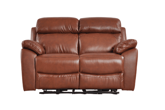 Dandrea Genuine Leather Tan  Electric Power Recliner 2 Seater Sofa