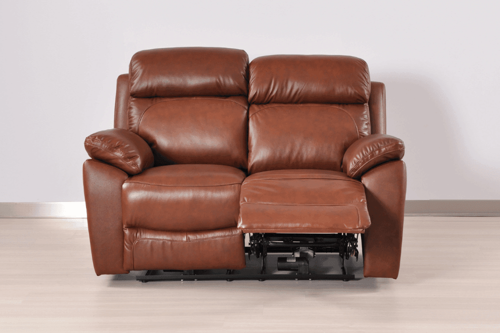 Dandrea Genuine Leather Tan  Electric Power Recliner 2 Seater Sofa