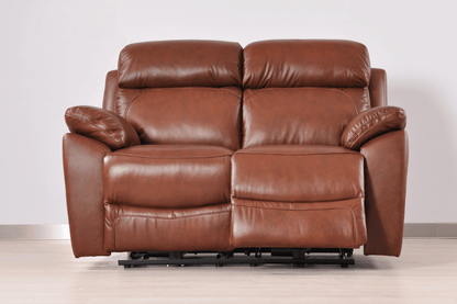 Dandrea Genuine Leather Tan  Electric Power Recliner 2 Seater Sofa