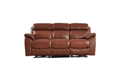 Dandrea Genuine Leather Tan Electric Power Recliner 3 Seater Sofa
