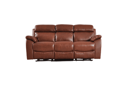 Dandrea Genuine Leather Tan Electric Power Recliner 3 Seater Sofa