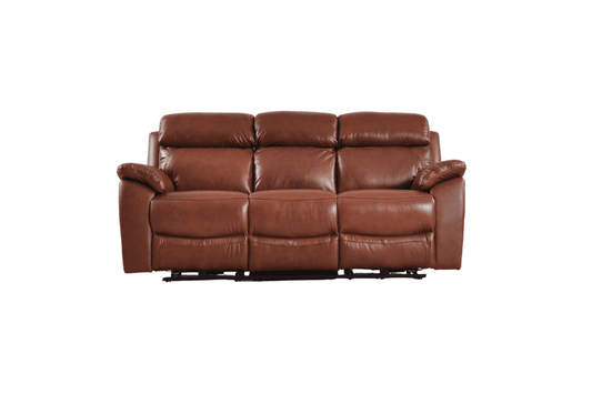 Dandrea Genuine Leather Tan Electric Power Recliner 3 Seater Sofa
