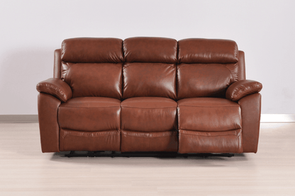 Dandrea Genuine Leather Tan Electric Power Recliner 3 Seater Sofa