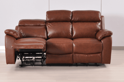 Dandrea Genuine Leather Tan Electric Power Recliner 3 Seater Sofa