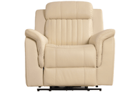 Cidliano Genuine Leather Cream Electric Power Recliner Armchair