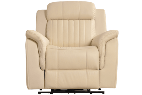 Cidliano Genuine Leather Cream Electric Power Recliner Armchair