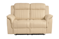 Cidliano Genuine Leather Cream Electric Power Recliner 2 Seater Sofa