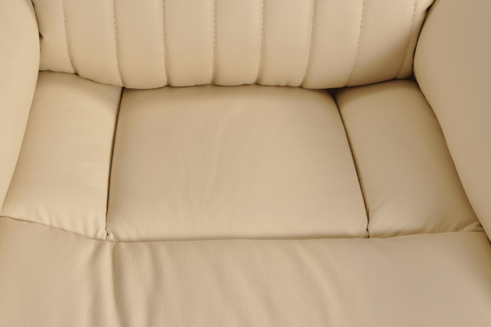 Cidliano Genuine Leather Cream Electric Power Recliner 2 Seater Sofa