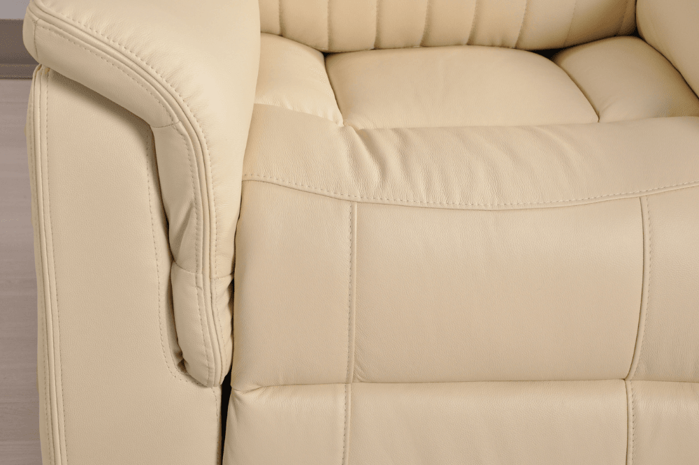 Cidliano Genuine Leather Cream Electric Power Recliner 2 Seater Sofa