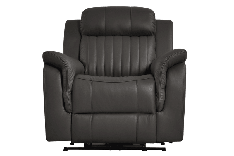 Cidliano Genuine Leather Grey Electric Power Recliner Armchair - Furniture Instore