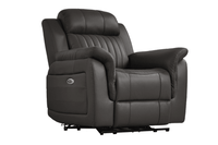 Cidliano Genuine Leather Grey Electric Power Recliner Armchair - Furniture Instore