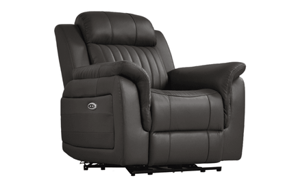 Cidliano Genuine Leather Grey Electric Power Recliner Armchair