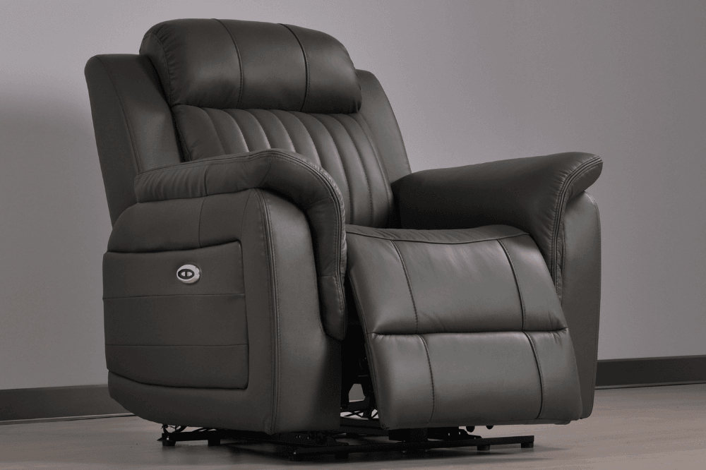 Cidliano Genuine Leather Grey Electric Power Recliner Armchair