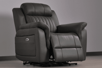 Cidliano Genuine Leather Grey Electric Power Recliner Armchair - Furniture Instore